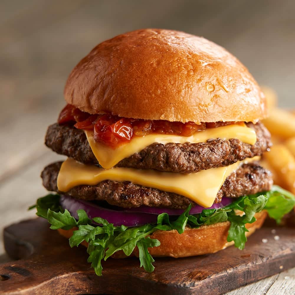 Double Stack Burger with Tomato Jam Recipe